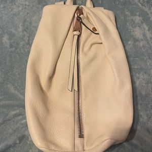 Cream backpack purse